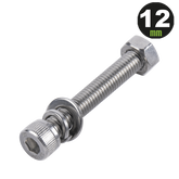 1 Tornillo Allen Milimétrico de Acero Inoxidable  M8-1.25 x 12/ Con 1 Tuerca, 1 Arandela de Presión y 1 Plana / Para Montajes de Módulos Foto Voltaicos .